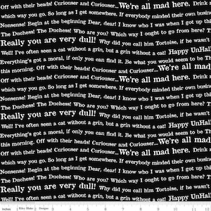 Wellige Worte in Schwarz aus Mad Masquerade von J. Wecker Frisch für Riley Blake Designs