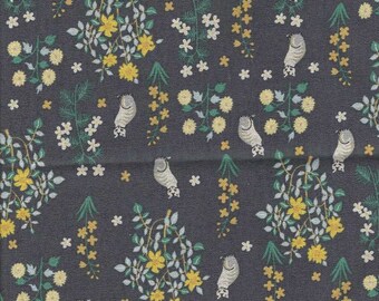 Flowers and Cats on Grey, Color 3, from the Charmant Collection by Yuwa of Japan