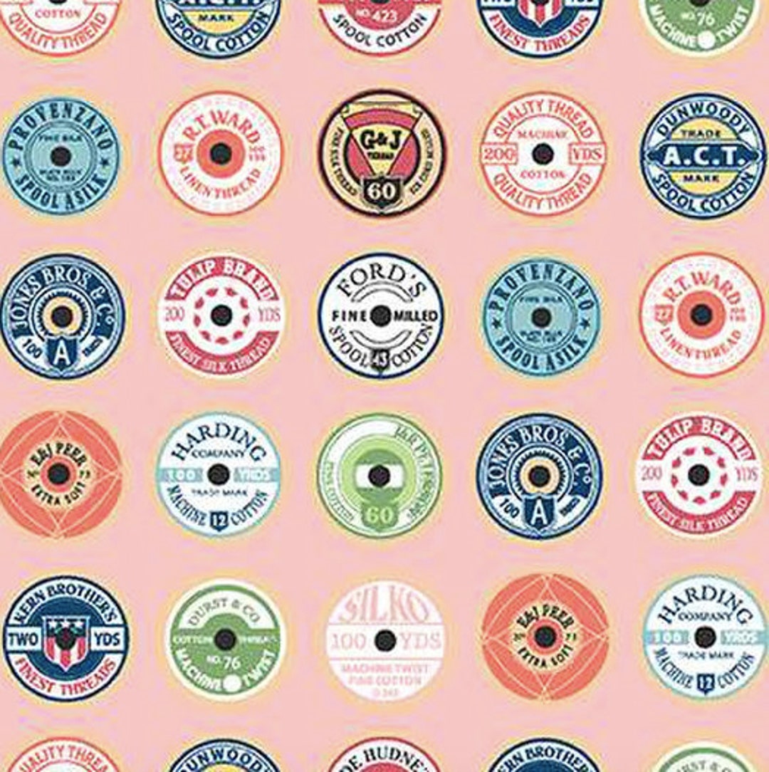 Sew Much Fun Spools in Pink by Riley Blake Designs - Etsy