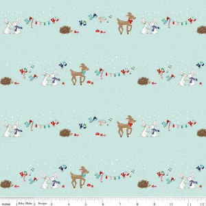 Pixie Noel 2 Animals in Mint by Tasha Noel  for Riley Blake Designs