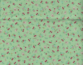 Tiny Cherries and Flowers Color B from the 30's Collection by Atsuko Matsuyama for Yuwa of Japan