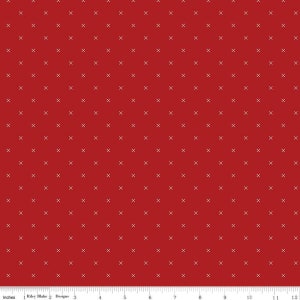 Bee Cross Stitch Barn Red by Lori Holt of Bee in my Bonnet for Riley Blake Designs