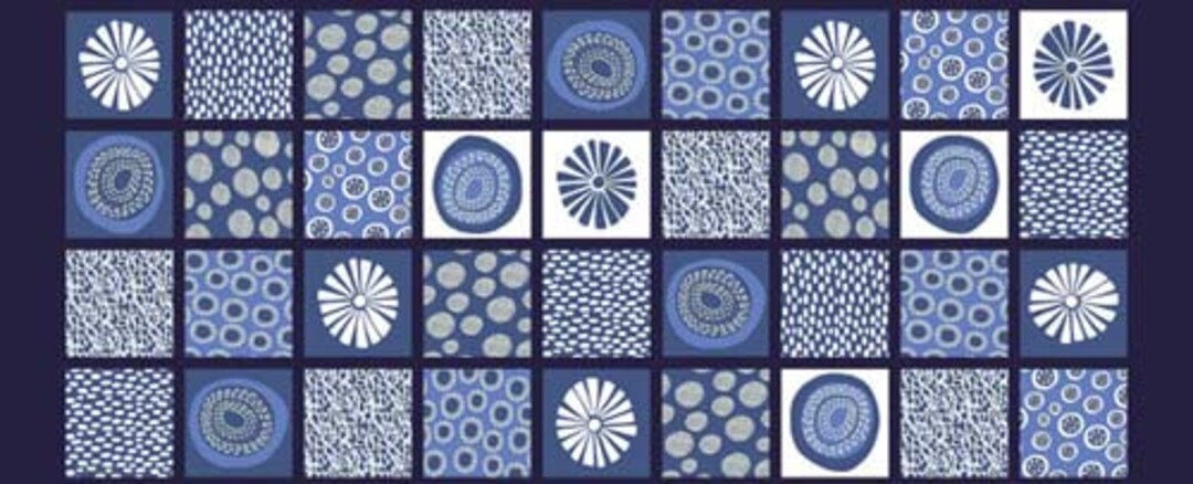 Mori 5 Inch Squares Panel in Blue From Stof of Denmark - Etsy