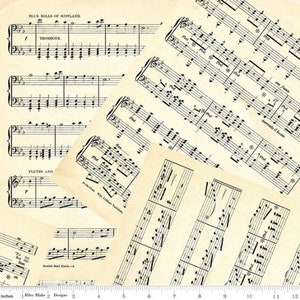 Music Paper in Parchment from Art Journal  by J. Wecker Frisch for Riley Blake Designs