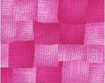 Newsprint in Fuschia  from Stof of Denmark