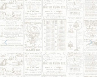 Cataloguspatch Lt Grey van Art Journal van J. Wecker Frisch voor Riley Blake Designs -24 inch paneel