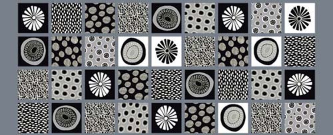 Mori 5 Inch Squares Panel in Black and White From Stof of Denmark - Etsy