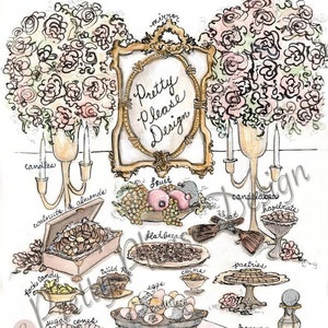 Pretty Please Sofreh Aghd Illustration | Persian Wedding Program | Iranian Wedding Program