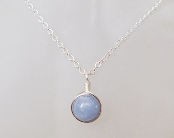Aquamarine Necklace , March Birthstone Necklace , Gemstone Necklace
