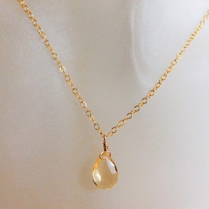 Citrine Necklace , Birthstone Necklace  , Gemstone Necklace , November Birthstone Necklace