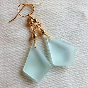 Sea Glass Earrings , Seafoam Glass Earrings , Beach Jewelry