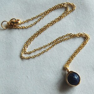 Lapis Lazuli Necklace , Bridesmaids Necklace , Gemstone Necklace , Blue Gold Necklace image 4