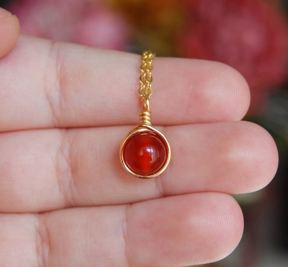Carnelian Necklace , Bridesmaids Necklace , Red Orange Necklace , Fall Necklace