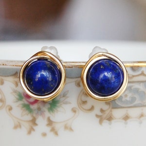 Lapis Lazuli Necklace , Bridesmaids Necklace , Gemstone Necklace , Blue Gold Necklace image 5