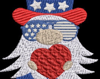 Hat Gnome Short  Machine Embroidery Design 4th of July Independence Day Digital Download Only Fantasy