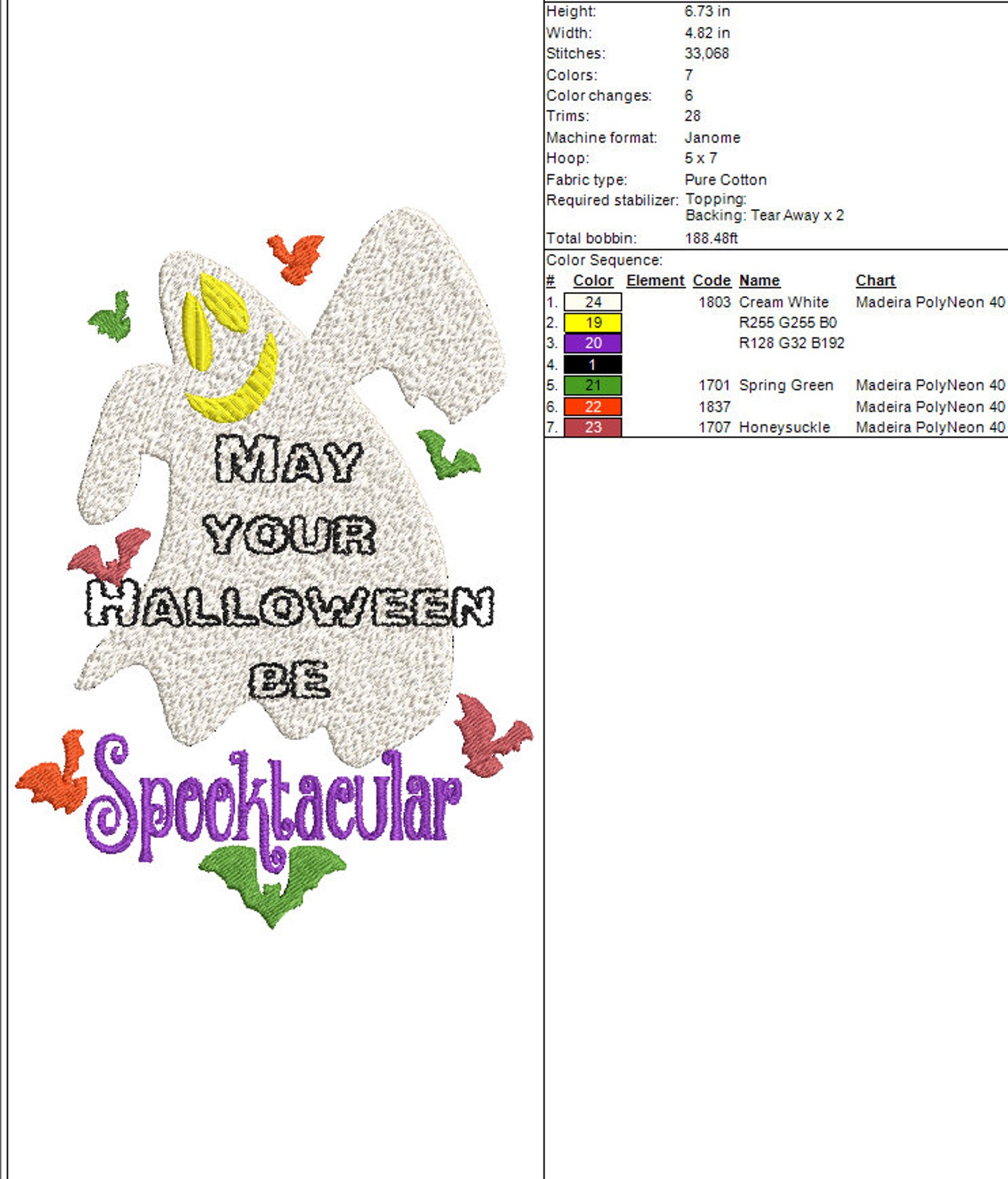 Halloween Spooktacular digitalisierte Maschine Stickerei | Etsy