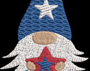 Star Gnome Short  Machine Embroidery Design 4th of July Independence Day Digital Download Only Fantasy