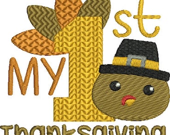 My 1st Thanksgiving Baby Machine Embroidery Design