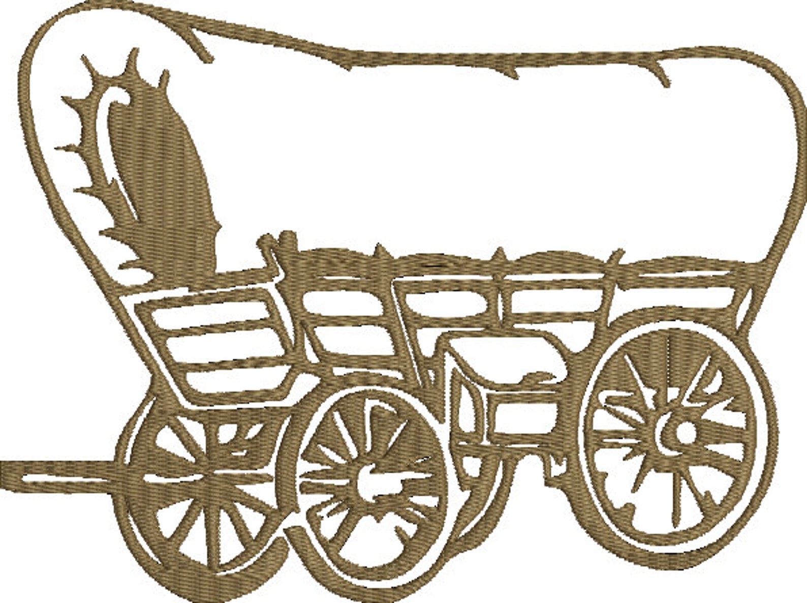 Covered Wagon Digitized Machine Embroidery Design Country Vehicle - Etsy