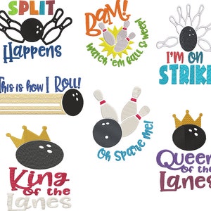 Bowling Set Design Machine Embroidery Designs  Digital Download only