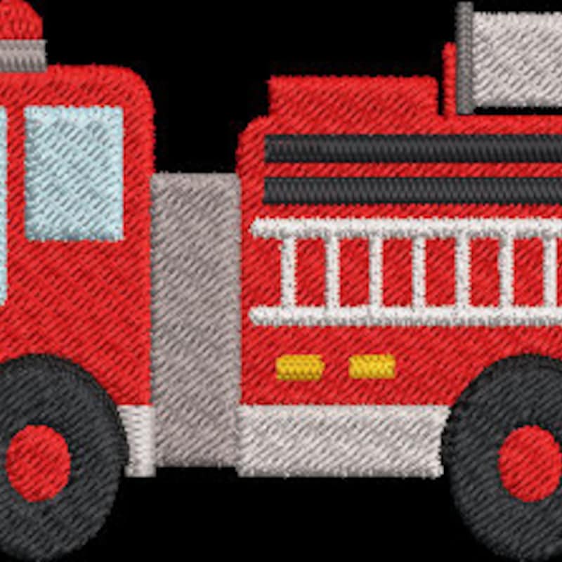 Machine Embroidery Fire Truck - Etsy