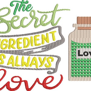 Máquina de ingredientes secretos, design de bordado, toalhas de papel, toalhas de prato, cozinha