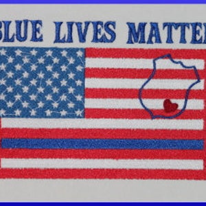 Blue Lives Matter Police Law Enforcement Machine Embroidery Design