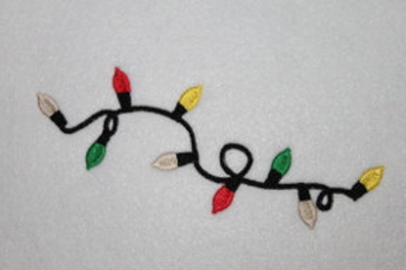 Christmas Lights Border String of Lights Embroidery Design Etsy