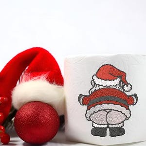 Disegno per ricamo su carta igienica TP n. 336 Disegno per ricamo a macchina SOLO download digitale Babbo Natale divertente