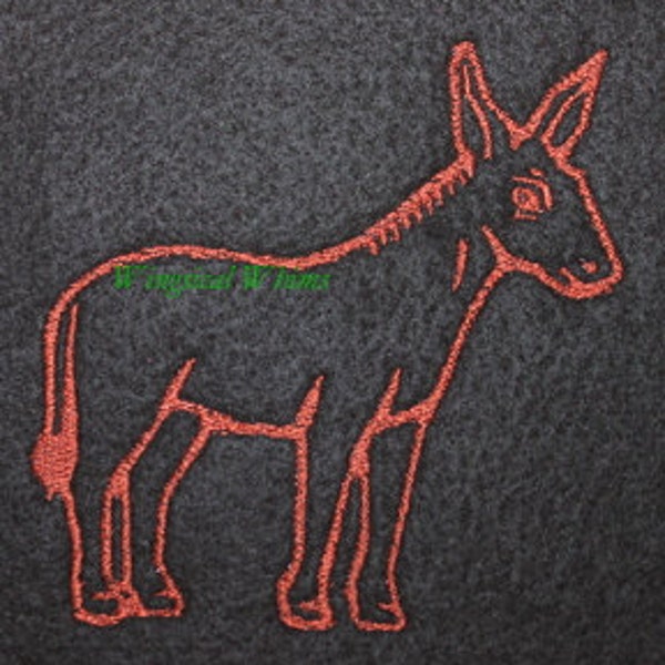 Donkey Digitized Machine Embroidery Farm Hobby Farm