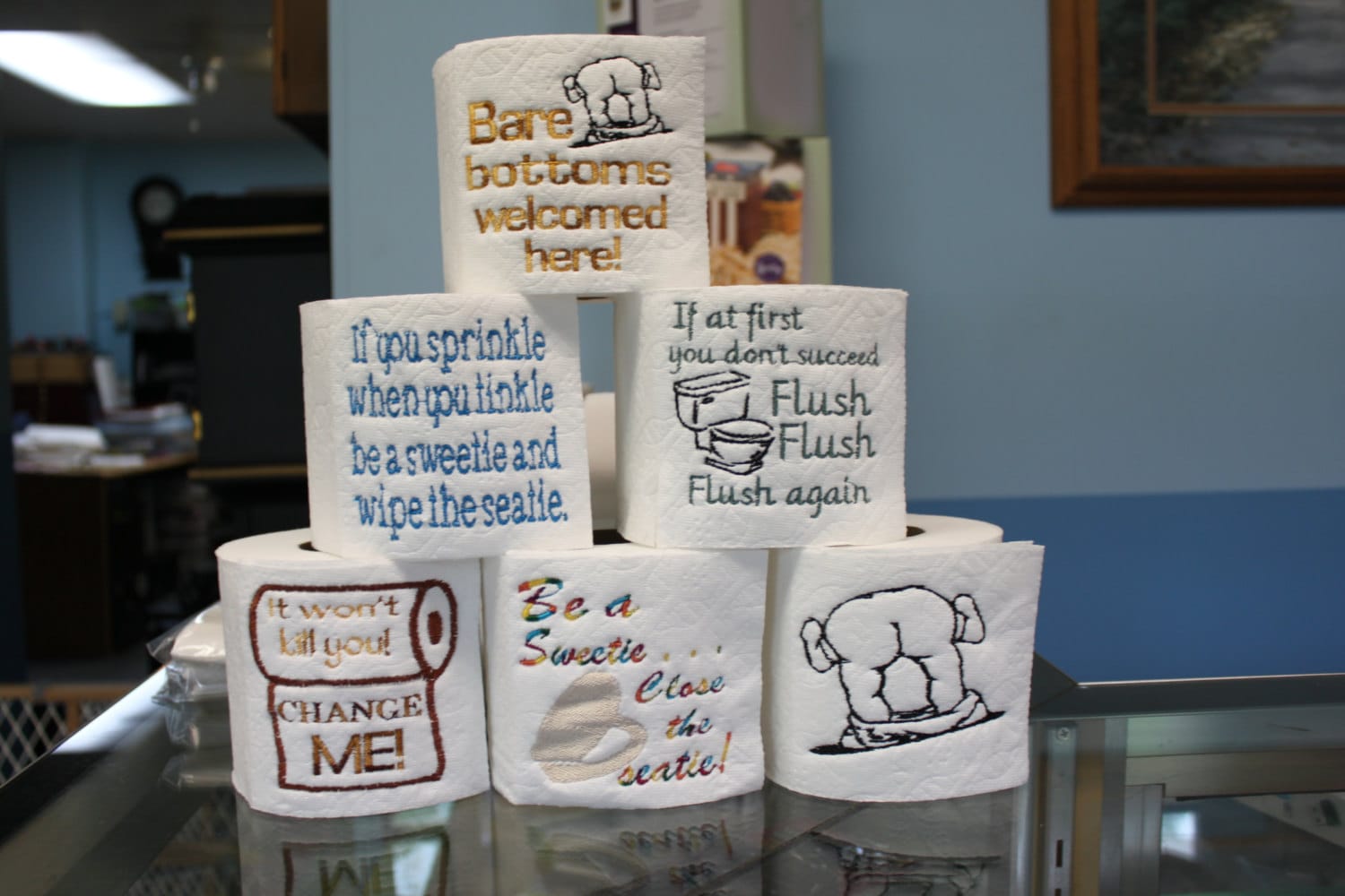 9 Toilet Paper Sayings or Images Filled Machine Embroidery Etsy