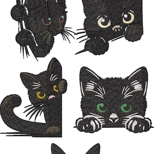 Black Cats Halloween Kitten Machine Embroidery Design