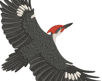 Pileated Woodpecker Machine Embroidery Design Bird