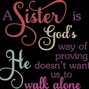 A Sister Gods Way  Machine Embroidery Design  Cooking Mother&#39;s Day Birthday