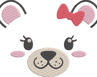 Bear Face Girl  Design Machine Embroidery Design Digital Download ONLY Animal