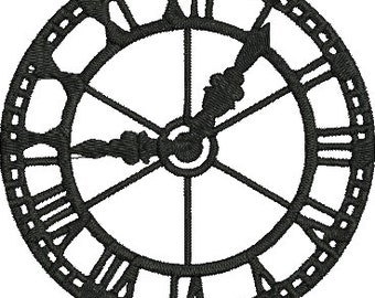Clock Digitized Machine Embroidery Design Time