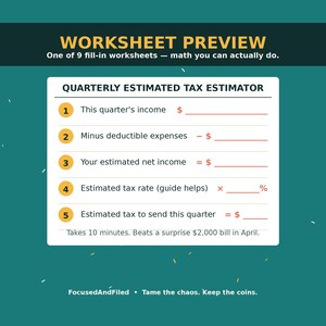 ADHD Tax Survival Guide for Freelancers, 2026 Tax Year, Quarterly Taxes, Deductions (PDF Ebook) image 6