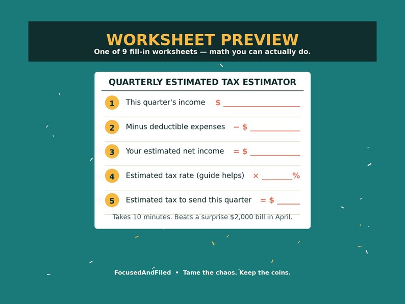 ADHD Tax Survival Guide for Freelancers, 2026 Tax Year, Quarterly Taxes, Deductions (PDF Ebook) image 6