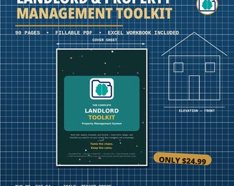 Landlord Forms Bundle, Property Management Toolkit, Rent Ledger + Excel Spreadsheet, Tenant Screening Forms, Fillable PDF, 90 Pages
