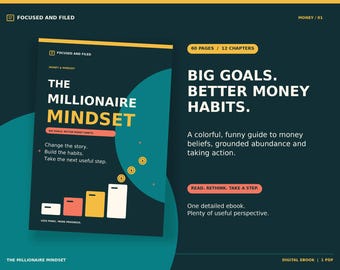 Money Mindset Ebook, Millionaire Mindset Guide PDF, 60 Pages, Wealth Habits, Financial Freedom, Morning Routine & Abundance
