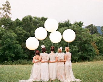White Balloon, 36" Wedding balloon, 6 pack ,HUGE Latex Balloons Round Giant Balloon Bright White, Choose 1, 5 6 or 10 balloons 36" or 11"