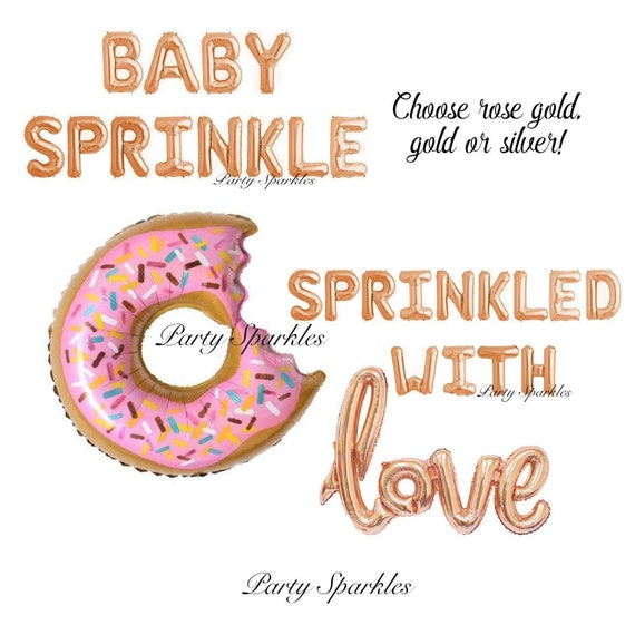 Donut banner Party Decor, Sprinkle Party Balloon Decorations, Donut Grow Up, Sprinkled with Love Banner for A Baby Shower or Gender Reveal