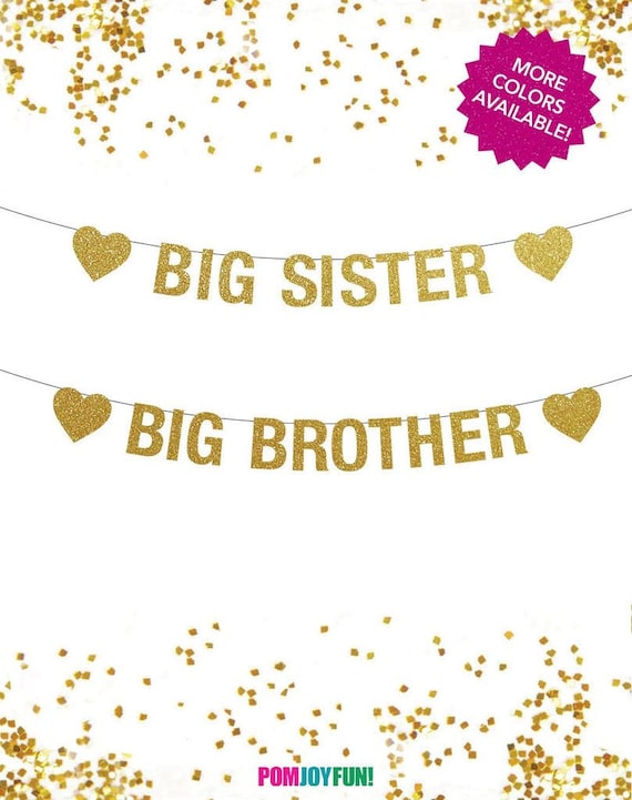 Big Sister or Big Brother Banner, Gender Reveal, New Baby Back Drop, Photo Shoot Baby Announcement, Instagram Announcement Banner, Pregnancy