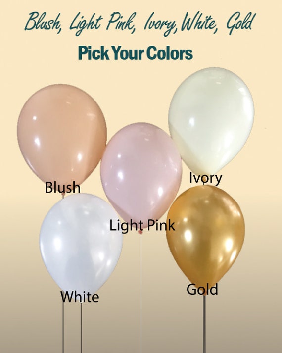 Blush, Light Pink, Ivory, White, or Gold 12" balloons! Birthday Party, Wedding, Baby Shower decor, Rose Gold Balloon Bouquet Pick your color