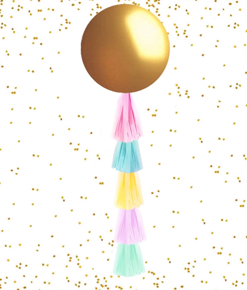 Easter Pastel Gender Reveal Balloon with Spring Rainbow Tassel Reveal Kit, Shower, Baby, Gender Reveal Balloon Kit, Gender Reveal Confetti 1 Balloon Pastel