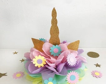 Unicorn Party Centerpiece or Cake Topper Decoration for Birthday Party, Pastel Decor Macaron Macaroon Baby Shower party decor