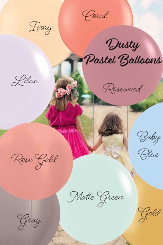 Dusty Rose Balloons Lilac, Matte Pastel Green, Dusty Baby Blue, Rose Gold, Mauve Huge Giant 36" Birthday Decorations, Wedding Balloons,