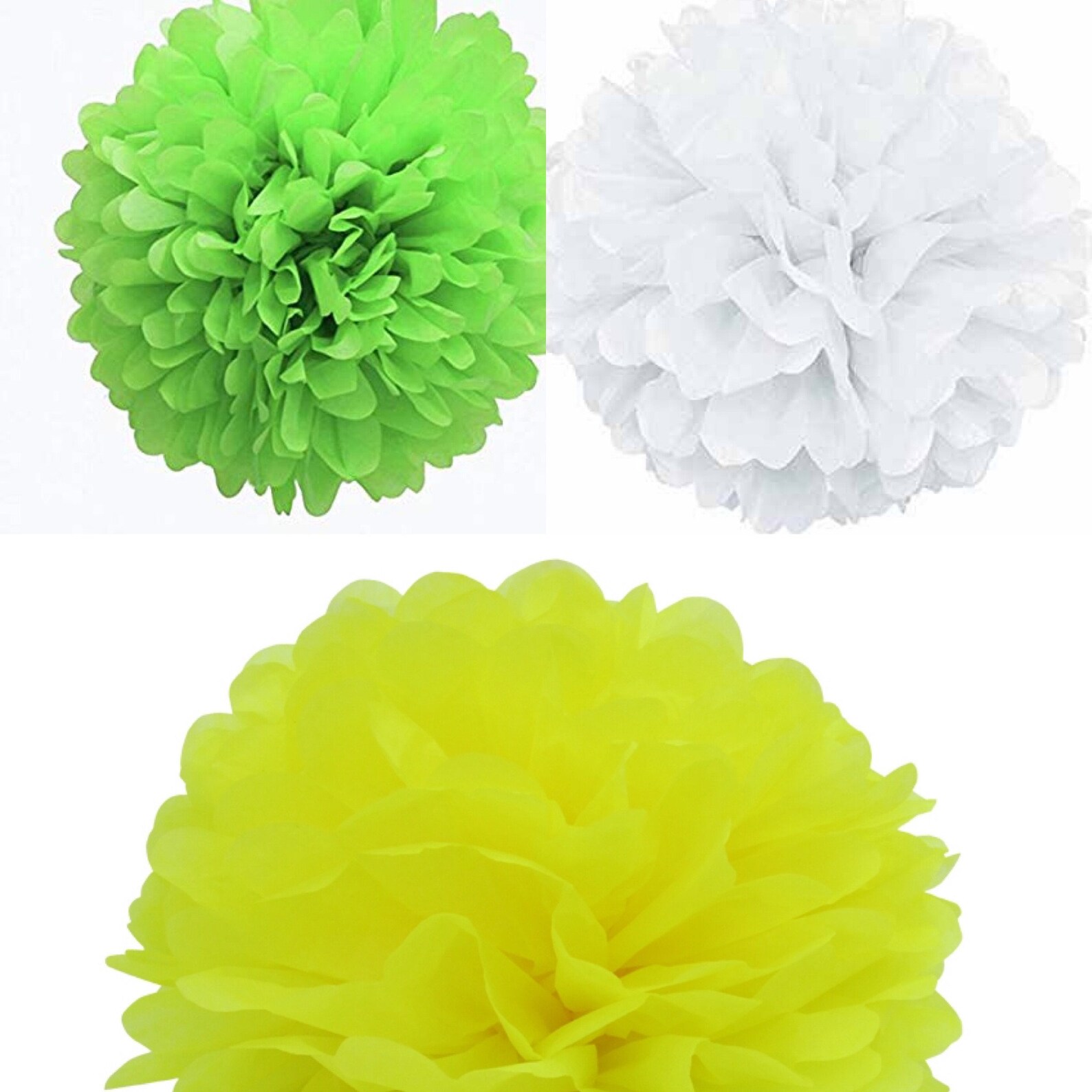 Tissue Paper Pom Poms Decor Neon Yellow Limon lime green Etsy