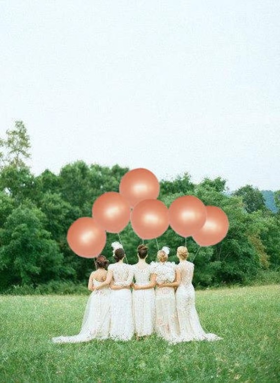 Rose gold Balloons 6 Pack 36" Balloons HUGE Latex Balloons Birthday Round Giant rose Balloon, 1, 6, 12 pack New Year’s Eve decorations