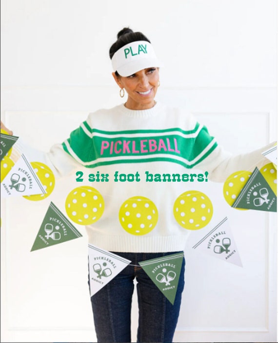 Pickleball Addict Banner - Pickleball Bachelorette, Birthday, Party Decorations, Funny Decor, Paper Plate, Napkins Party Supplies